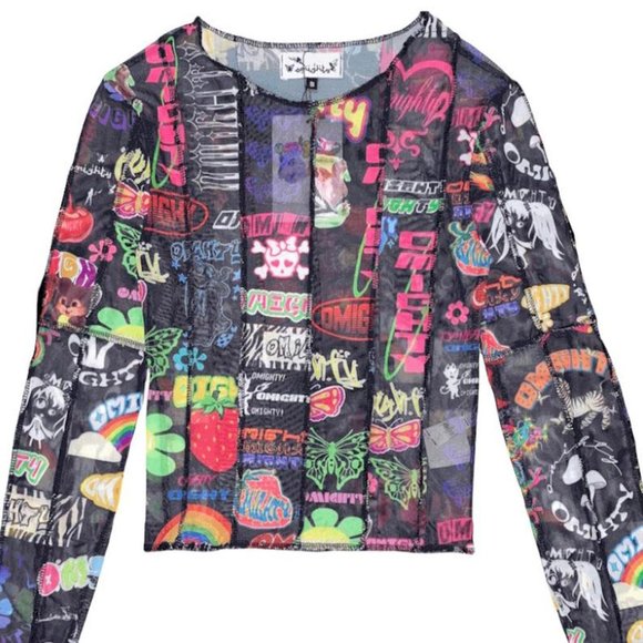 OMIGHTY LOGOMANIA MESH TOP IN BLACK - Picture 1 of 6